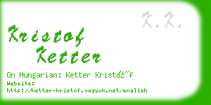 kristof ketter business card